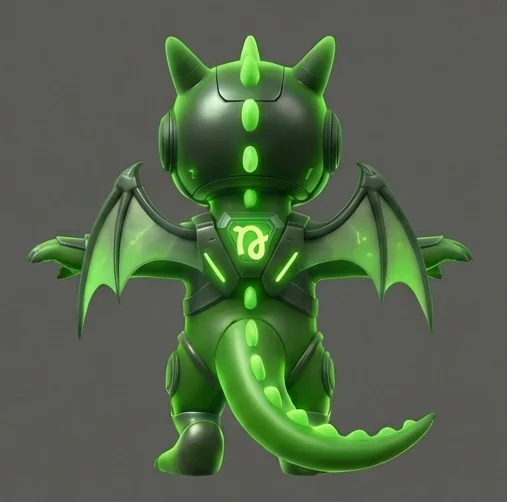AstroDragon character artwork · back view.