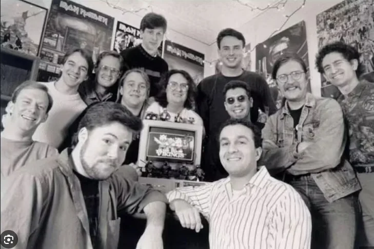 The original Blizzard team · black-and-white photograph supplied by Ron.