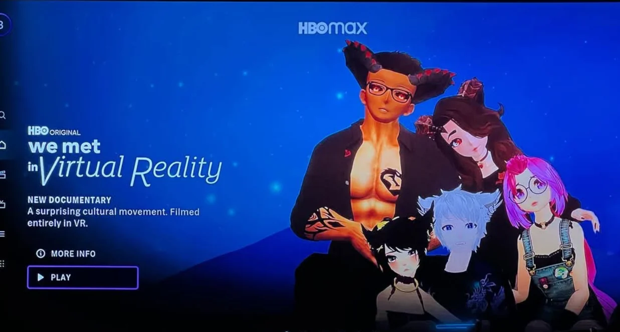 We Met in Virtual Reality · HBO documentary promotional screen, supplied by Ron.